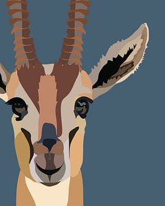 gazelle portret van voor van Kirtah Designs