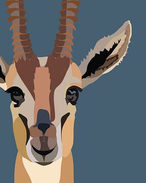 gazelle portret van voor van Kirtah Designs