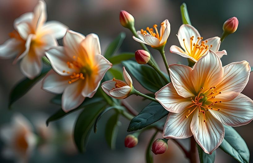 japanese art exotic flowers by Egon Zitter
