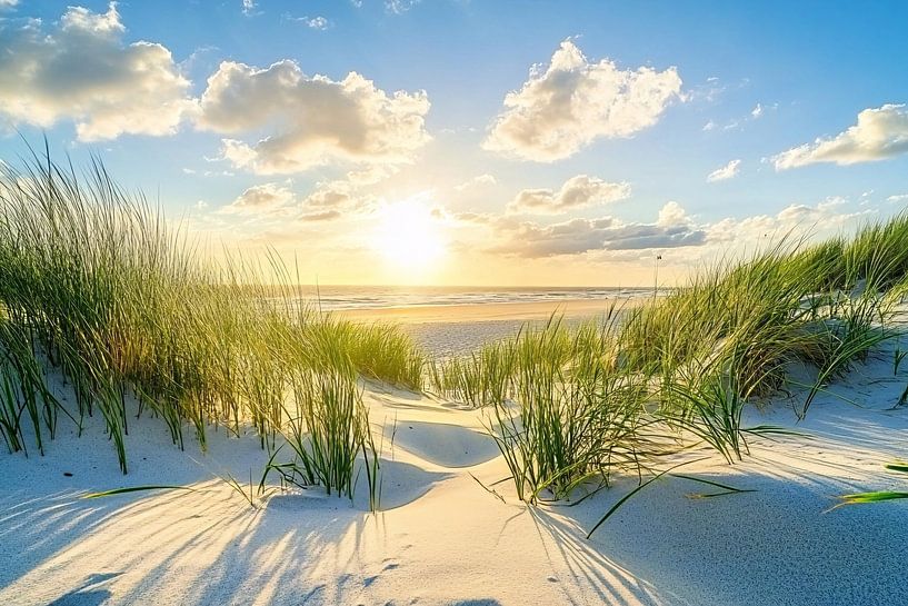 Coucher de soleil sur les dunes de la plage par Art & Soul Creations