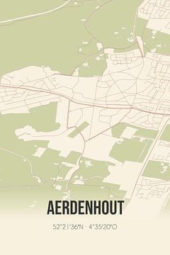 Vintage landkaart van Aerdenhout (Noord-Holland) van MijnStadsPoster