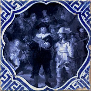 Tile Delft blue night watch