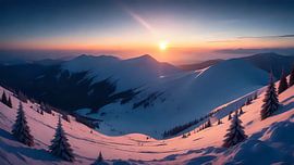 Glowing peaks in the evening light by Jean Pierre