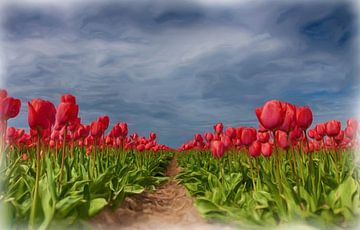 Digitally painted tulips. by Hille Bouma