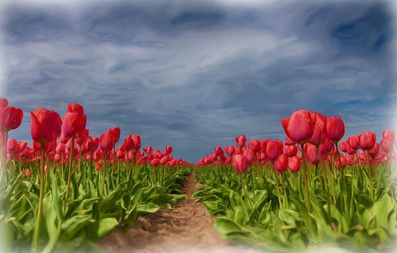 Digital gemalte Tulpen. von Hille Bouma