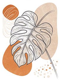 Boho Monstera Leaf Wall Art Print by Artistic