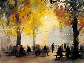 Après-midi d'automne dans le jardin de la bière sur Vlindertuin-Art