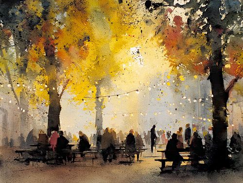 Herfstnamiddag op het terras