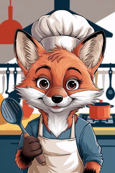 Cute fox as chef by Art & Soul Creations