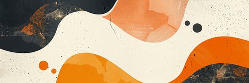 Retro vintage simpele abstracte digitale kunst harmonie in meerdere kleuren