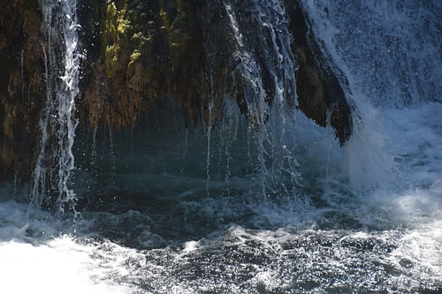 A detail of a waterfall