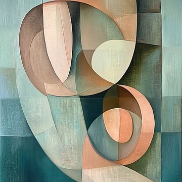 Green Shapes | Green Abstract by Modern Collection