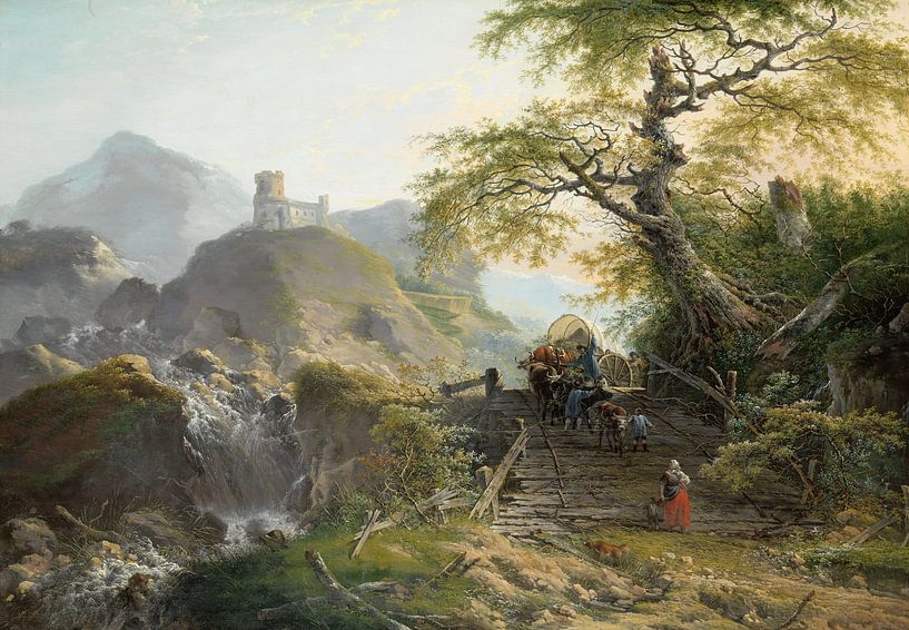 絵画 Mountain Landscape Mountain landscape near Düsseldorf, Gerard van Nijmegen on canvas