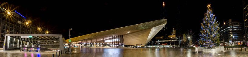 Panorama centraal station Rotterdam van Rob van de Graaf