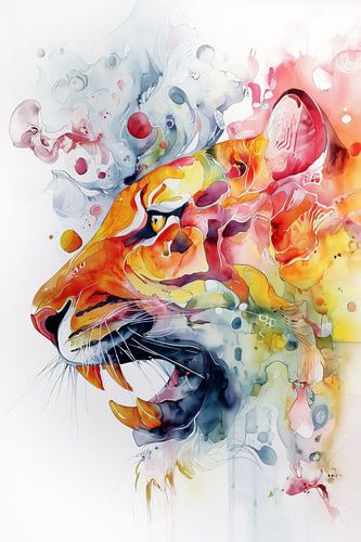 Watercolour big cat by ARTemberaubend