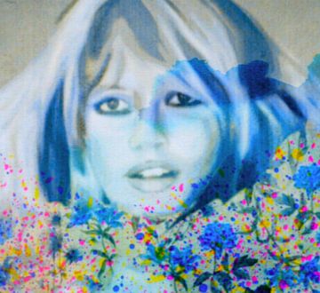 Brigitte Bardot Flower Pop Art van Felix von Altersheim
