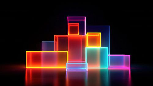 Neon blokken panorama