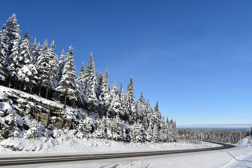 A country road in winter by Claude Laprise