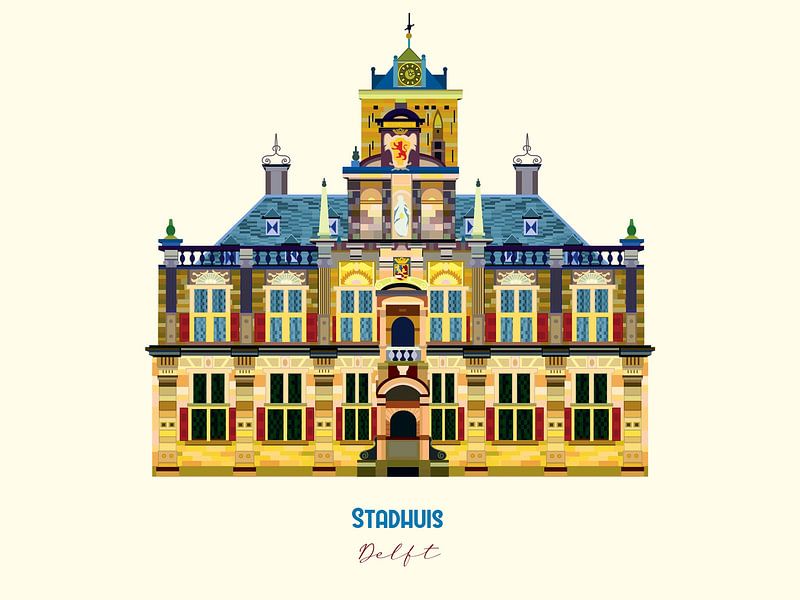 Rathaus von Delft von Stedenkunst