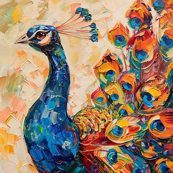 Blauer Pfau von Poster Art Shop