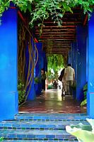 Schaduwrijke Blauwe Wandeling Marrakech