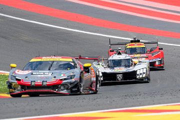 2 Ferrari's and a Peugeot during the WEC race at Spa francorchamps by Arthur Bruinen