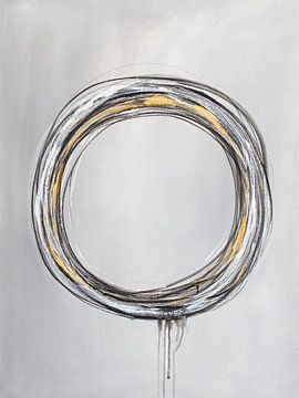 Meditations - abstract schilderij met cirkel voor meditatie en rust van Qeimoy