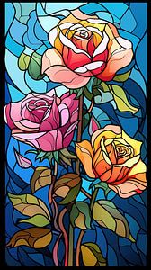 Roses (vitrail) sur Harry Herman