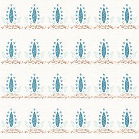 Blooming surfboards blue by Kimfaesdesign