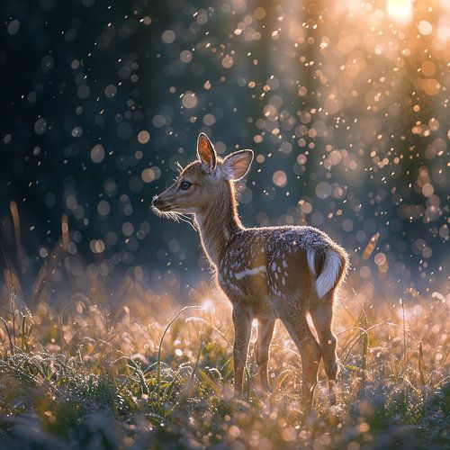 Deer cub in the morning sun 4