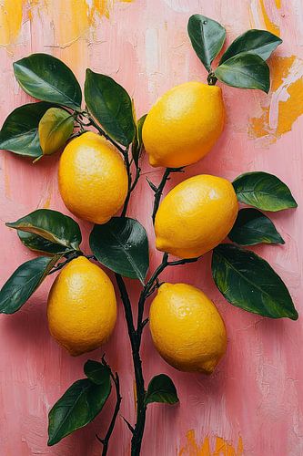 Lemon Branches on Pink