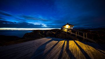 zonsondergang Noord Noorwegen van Lisette de Rade