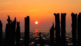 Romantiek, ondergaande zon in het gouden uurtje van Saranda in t Veld Fotografie