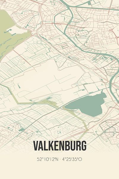 Vintage map of Valkenburg (South Holland) by Prints of Place