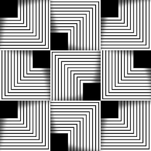 Carrés en 3D avec des lignes