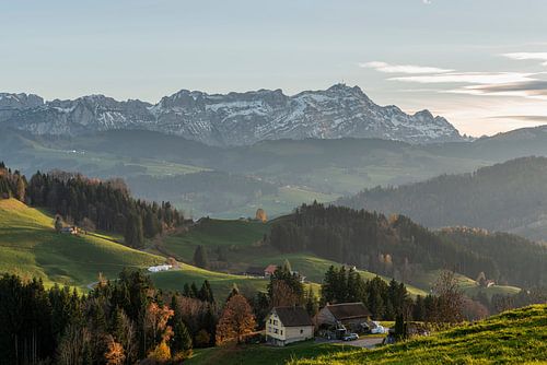 Lumière du soir au Säntis, dans l'Alpstein sur Conny Pokorny