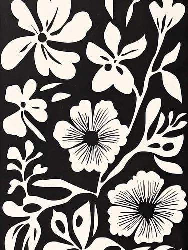Zwart-wit bloemsierkunst