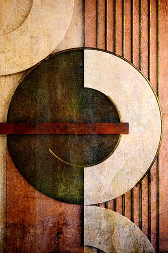 Abstract geometric art in Japandi style 02 by Jelena Jovanovic Fine Art