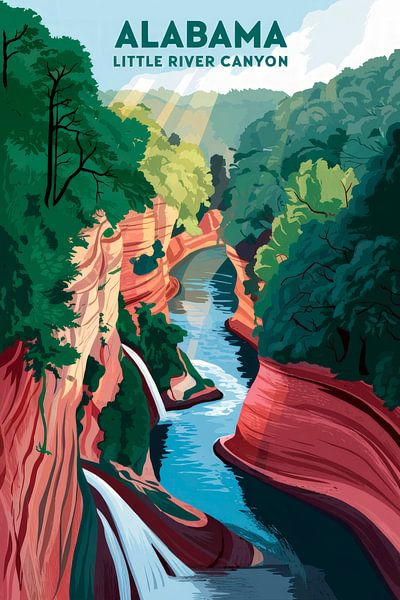 Alabama Vintage Travel Poster von Poster Art Shop