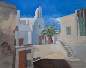 Paysage urbain de Naxos Grèce sur Antonie van Gelder Beeldend kunstenaar