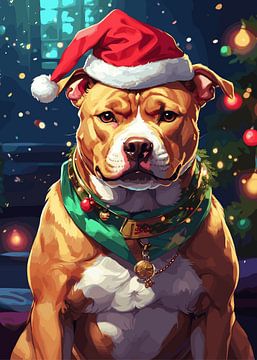Kerst Pitbull van Vicky Hanggara