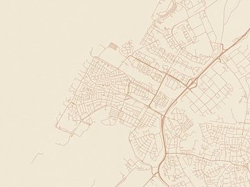Kaart van Katwijk in Terracotta van Map Art Studio