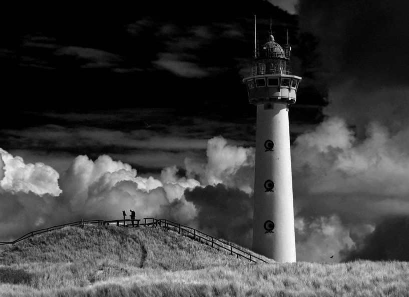Leuchtturm Egmond aan Zee in Schwarzweiss von Jackie Fotografie