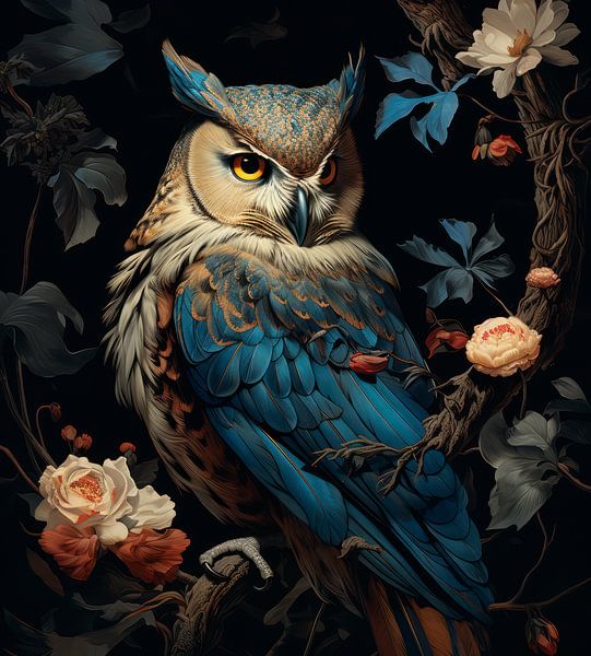 Eule blau 02 von Ellen Reografie