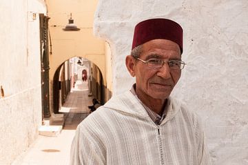 Portret van een man, Rabat, Marokko van Jeroen Knippenberg