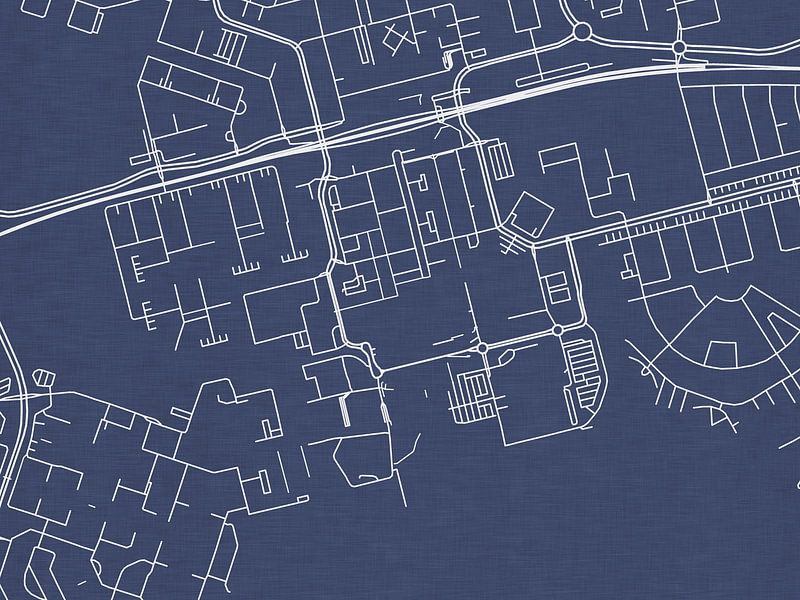 Map of Almere Centrum in Royal Blue by De Kaartenwinkel