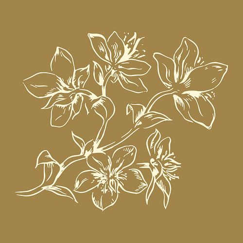 Bloemen en planten in Okergeel