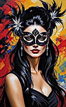 Die göttliche schweigsame mit der schwarzen Maske