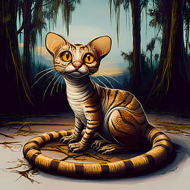 Die Schlangenkatze aus dem Sumpf von Vythryd Arts