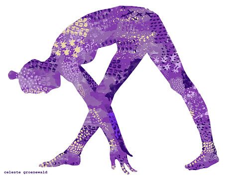 Parsvotanasana in Purple